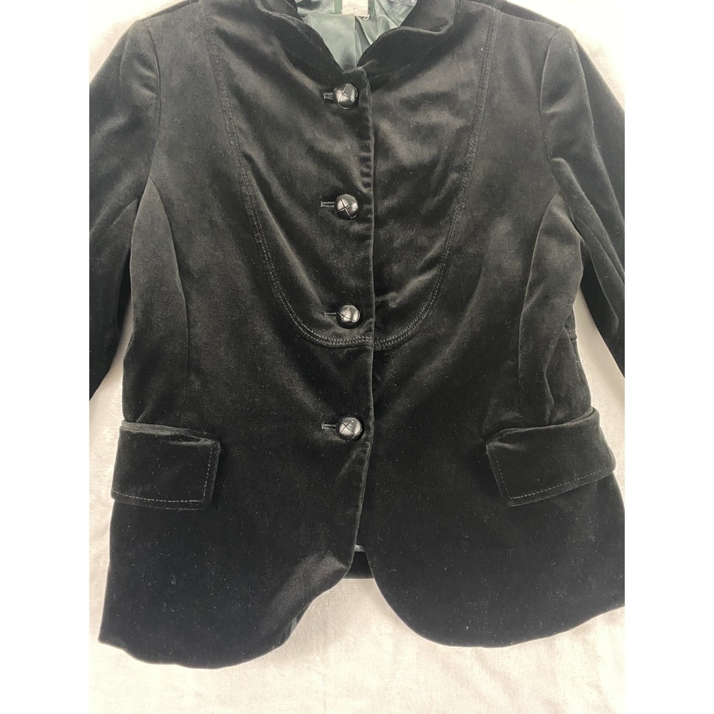 J.Crew Velvet Jacket Women's Sz M Black Preppy Classic CHECK SIZE‎ - Picture 3 of 13